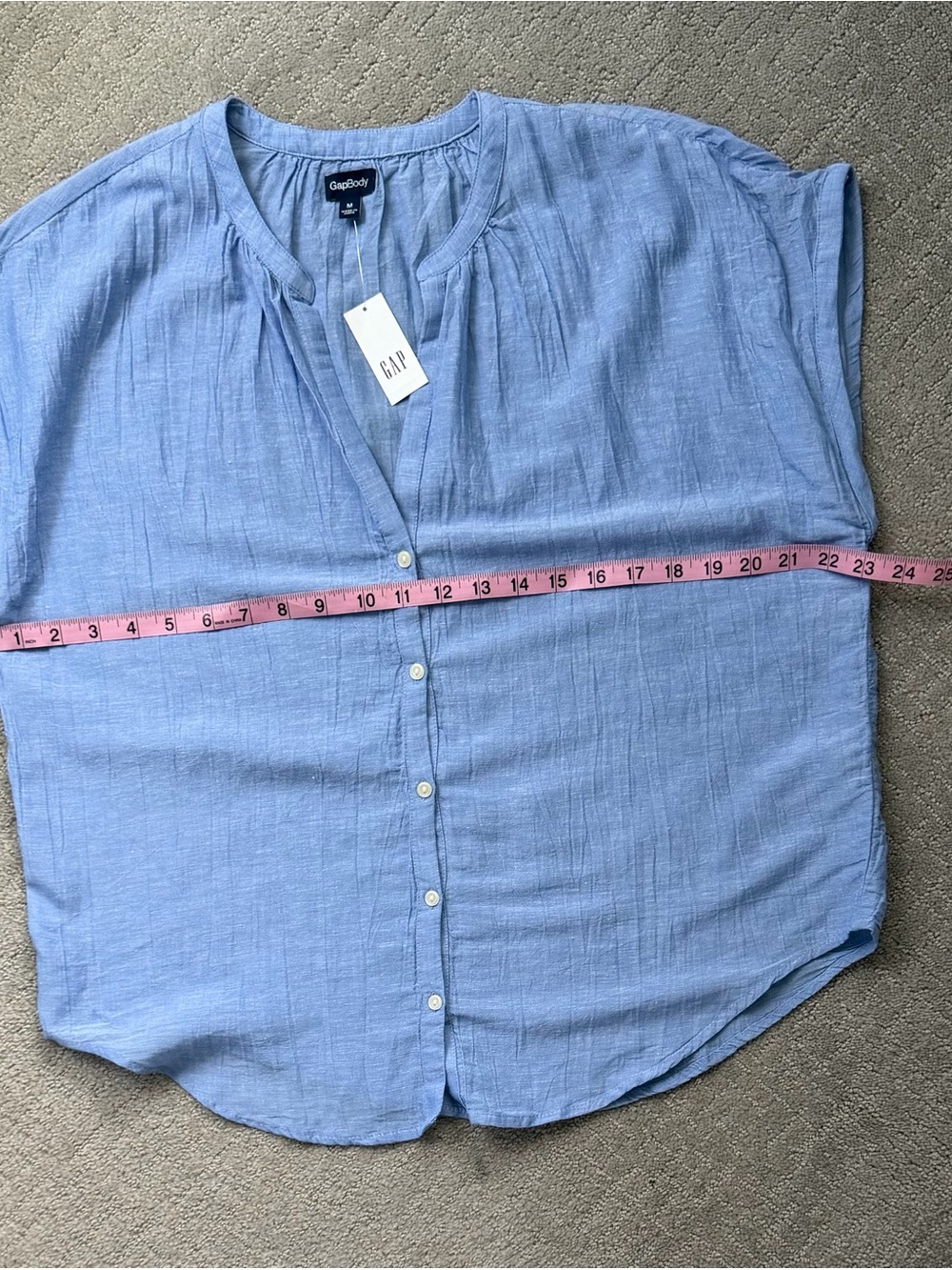 NWT - Gap Crinkle Gauze Dolman PJ Set - Top & Bottom sz M - linen blend Chambray - Picture 13 of 15